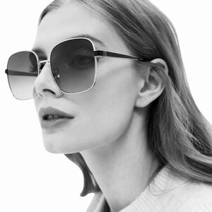 SAINT LAURENT MONOGRAM SL M75-002 SILVER/BLACK/BLUE SUNGLASSES